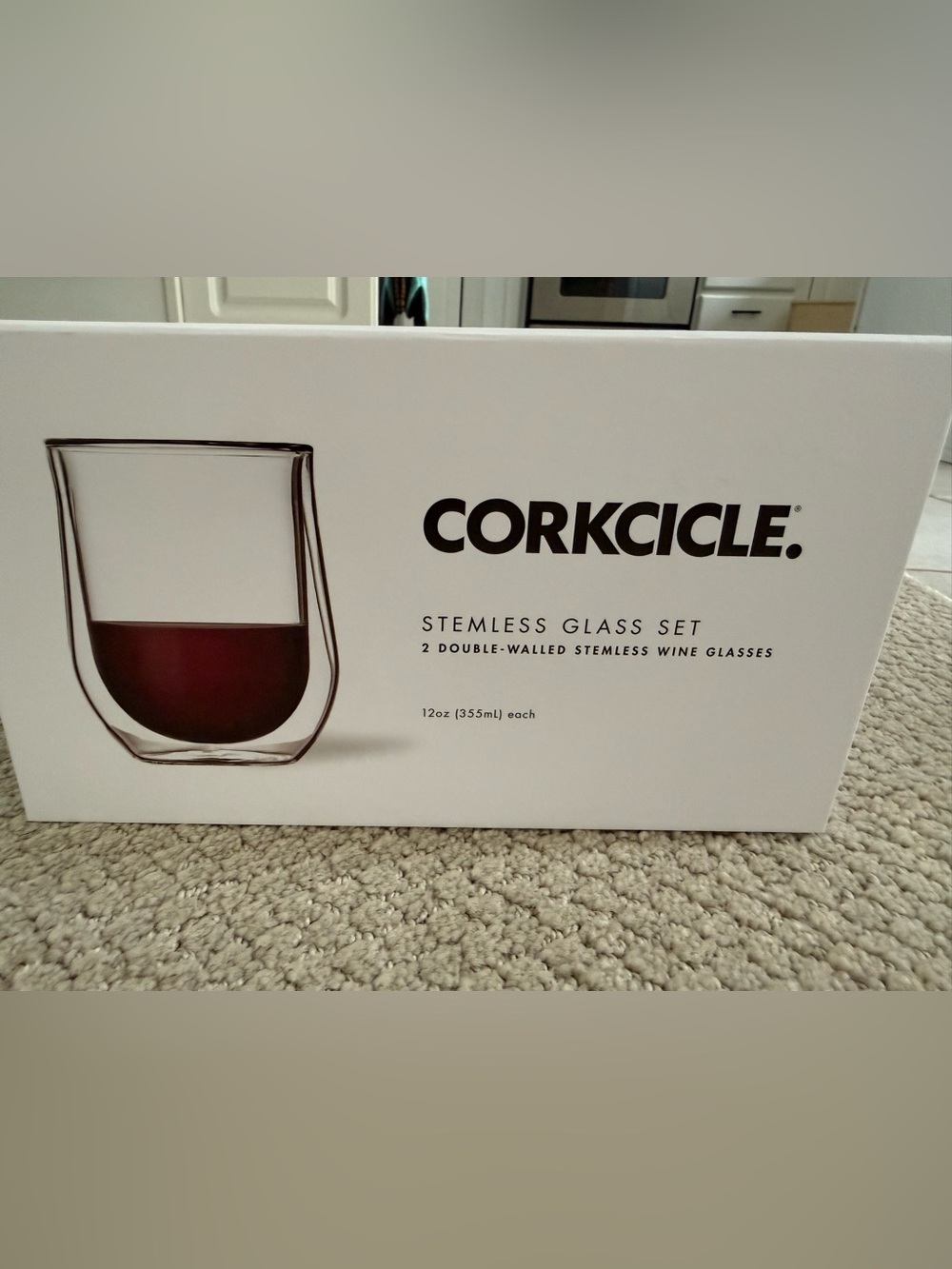 Corkcicle stemless wine glass set